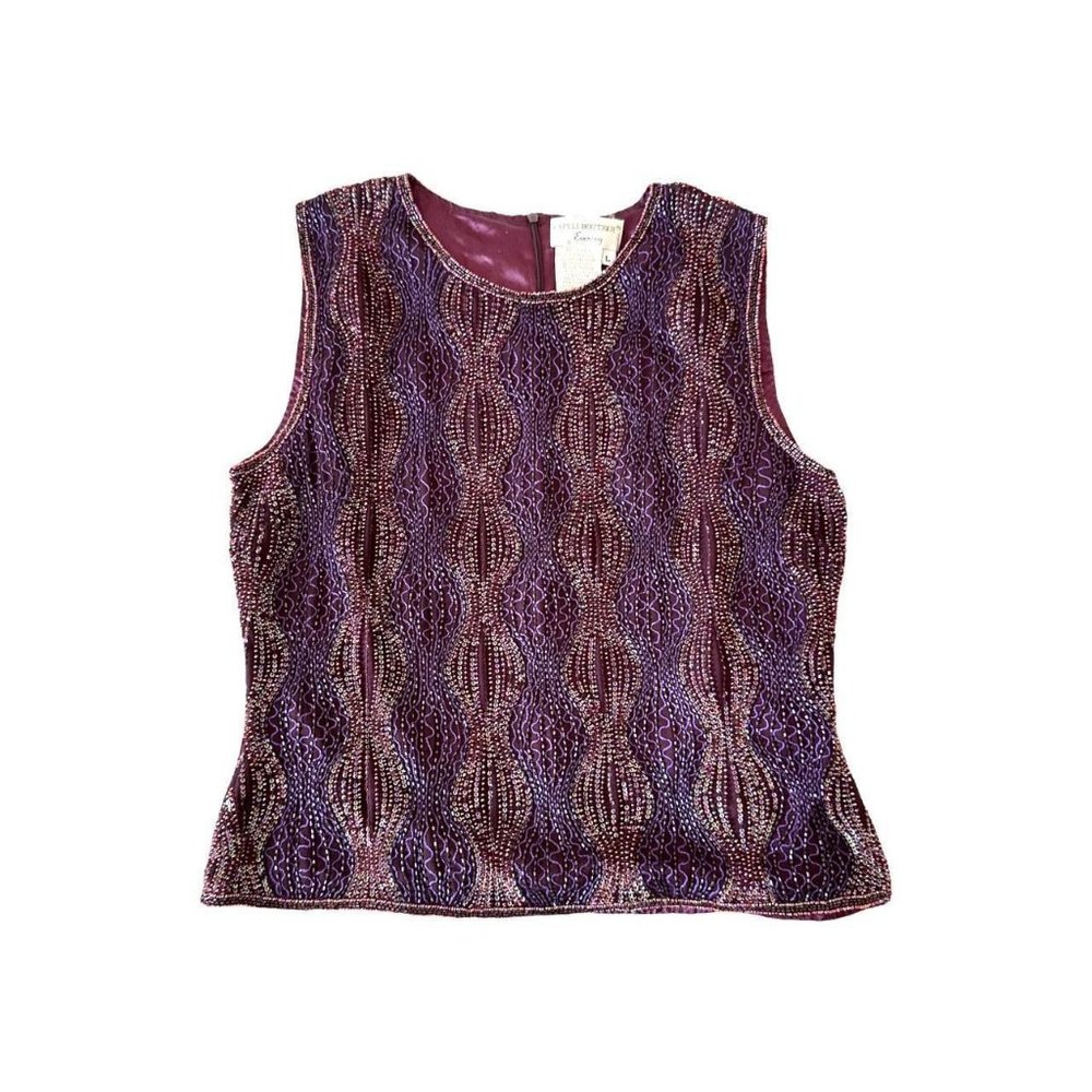 Adrianna Papell Vintage new with tags beaded silk vest.